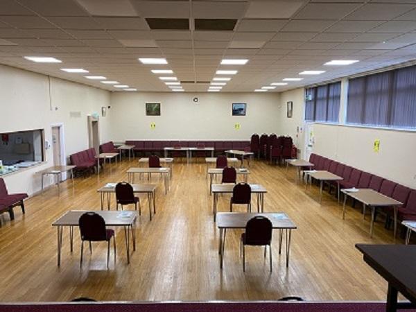 inside the parish hall